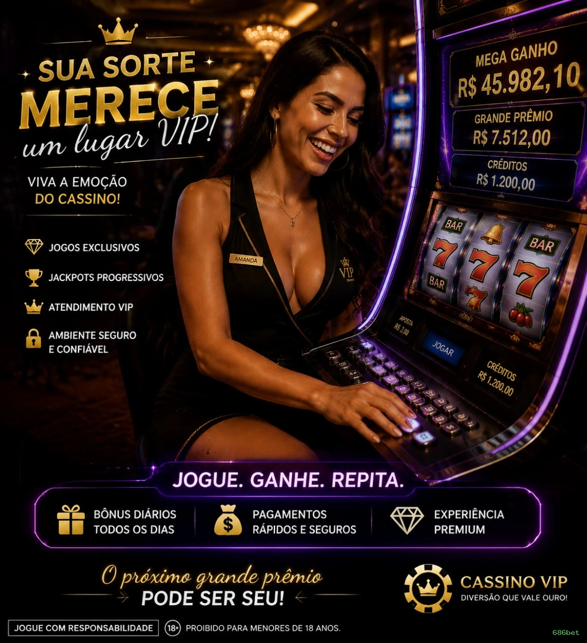 Imagem promocional dos ganhos da 686bet
